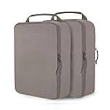 Large Compression Packing Cubes for Travel Accessories, 2 Set Compression Bags Travel Cubes for Packing Suitcase Luggage Organizer Bags Set, Khaki