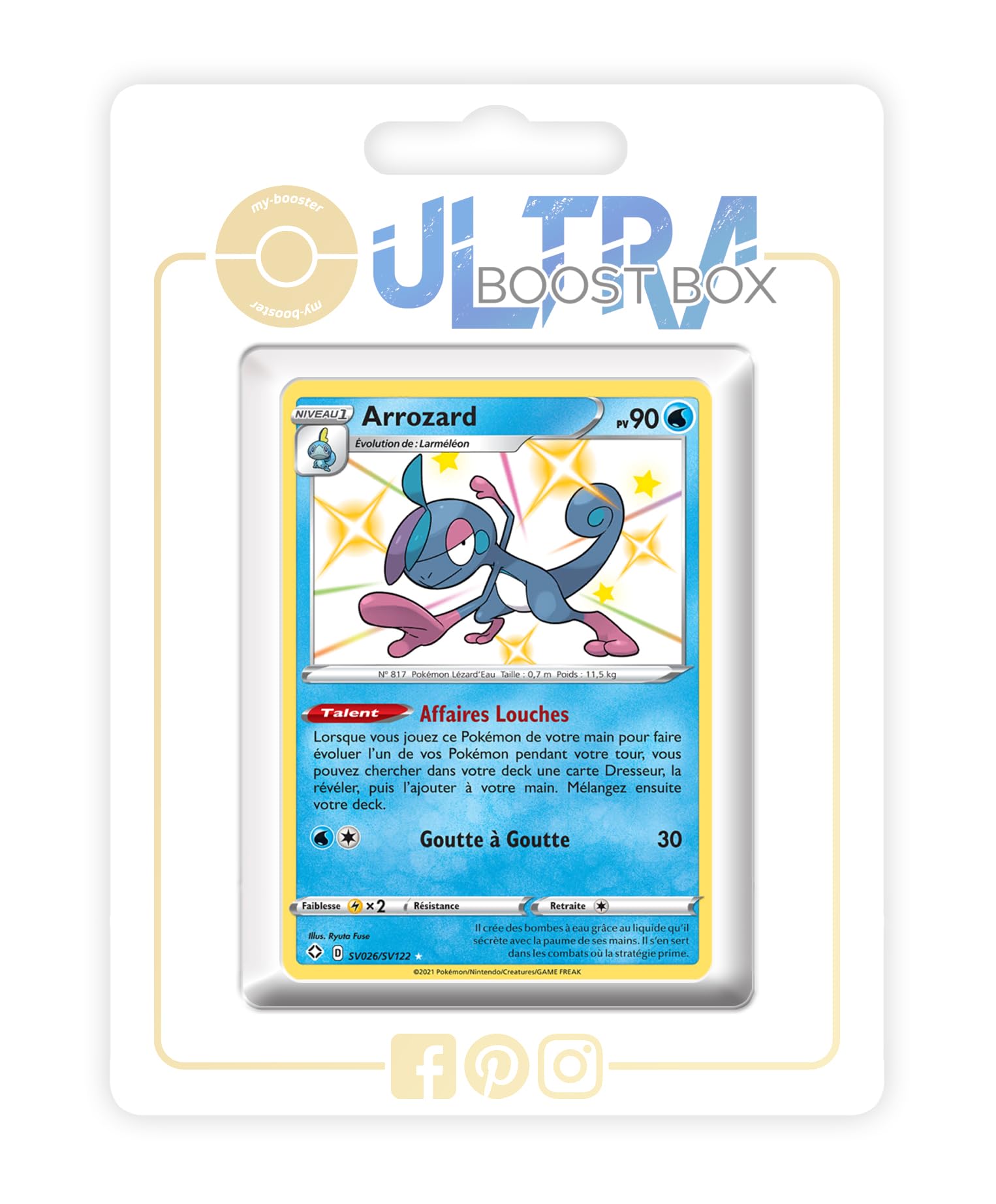 my-booster Arrozard (Drizzile) SV026/SV122 Cromatico Secreto X Écarlate et Violet 4.5 Destinées Radieuses - Box di 10 carte Pokémon Francese