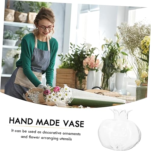 Miniatura 5 de VOSAREA Florero de granada con vela pequeña, florero de un solo tallo para floreros, estante transparente, florero, florero, florero, ramos