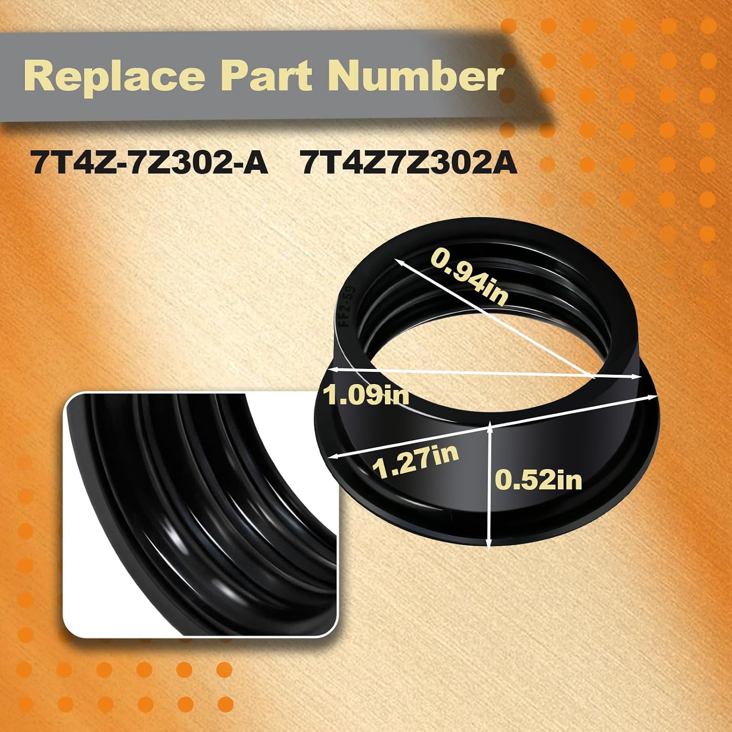 Automatic Transmission Filter O-Ring Seal Compatible with Ford Explorer F-150 Police Interceptor Utility Expedition Mustang Edge Flex Ranger Taurus Lincoln MKZ MKT MKS Replace# 7T4Z-7Z302-A