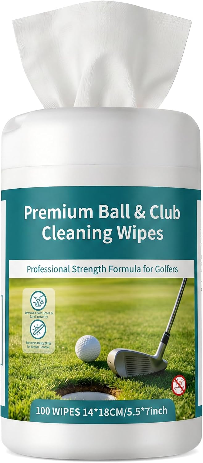 100Pcs Golf Club & Ball Cleaning Wipes Portable Golf Club Cleaner | Grip Restorer Removes Mud Grass Sand Essential Golf Bag Accessories Golf Gifts for Men & Women