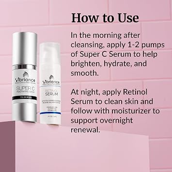 Vibriance Dynamic Duo Skincare Bundle | Super C Vitamin Serum, Retinol Skin Care Set - Age-Defying Night and Day Retinol and Vitamin C Serum for Face Routine Skincare Kit