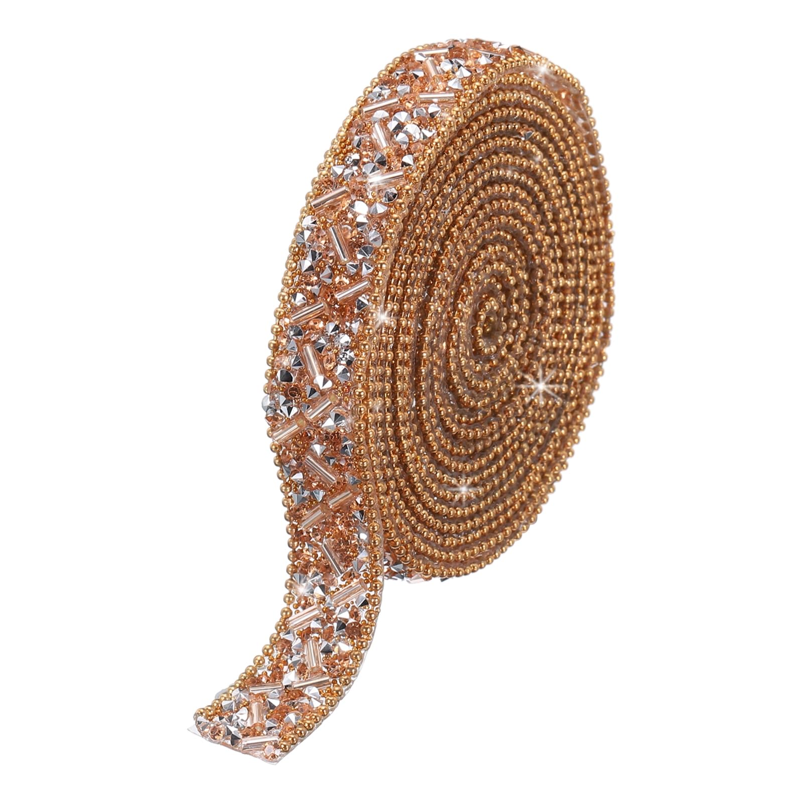 Cinta de diamantes de imitación para decorar teléfonos, coches y bodas color champán