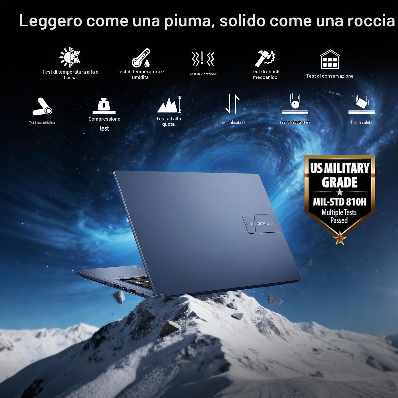 ASUS VIVOBOOK 16 F1605VAPBF SILVER 16" 1920X1200, INTEL CORE ULTRA 9 270H, 16 GB DDR5, SSD 1 TB NVME, WINDOWS 11, WIFI 6, WEBCAM FHD IR, HDMI 1.9 KG, GARANZIA TRE ANNI, NESSUN ALIMENTATORE