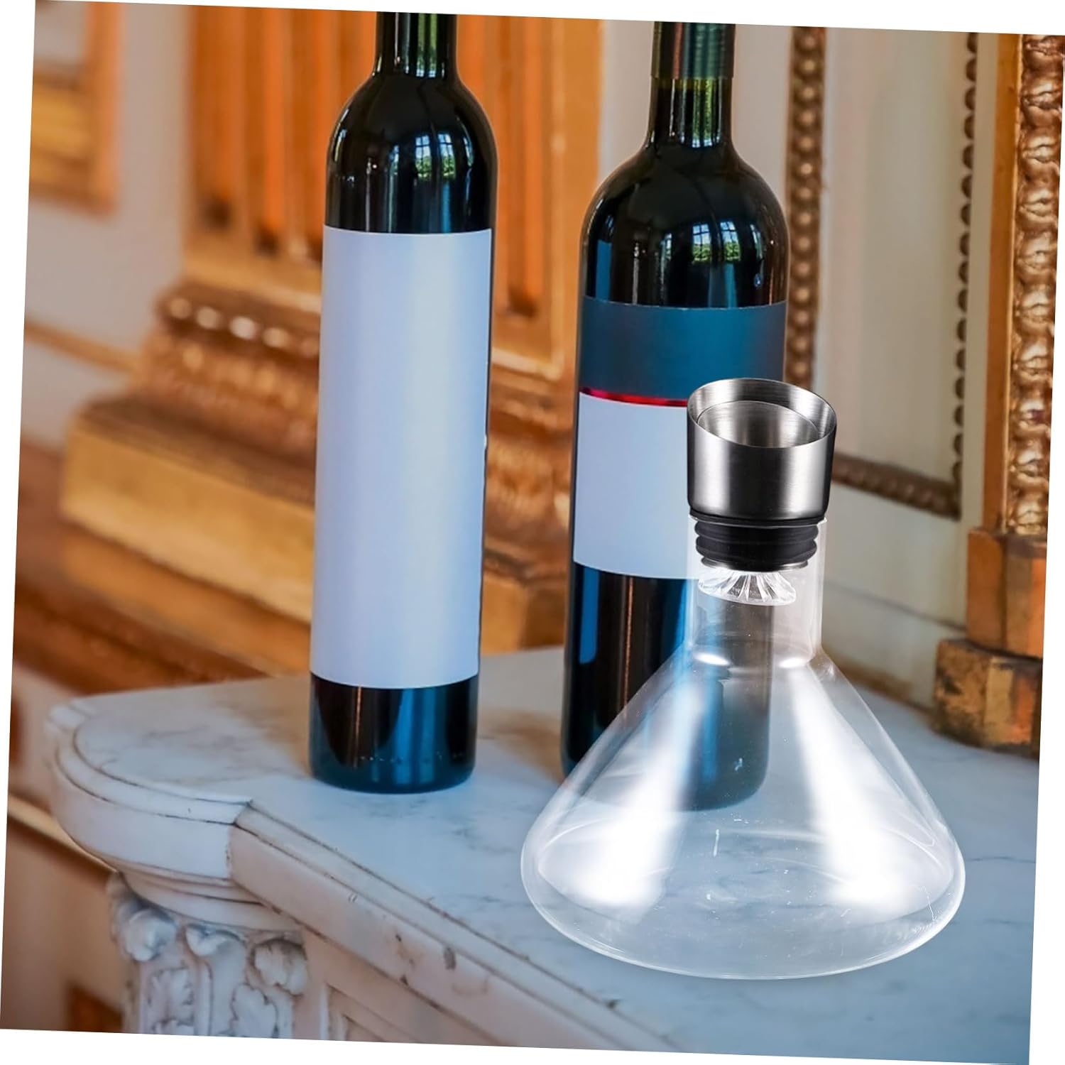 Glass Wine Decanter Jug Clear Glass Decanter with Pourer Function for Quick Aeration Decor