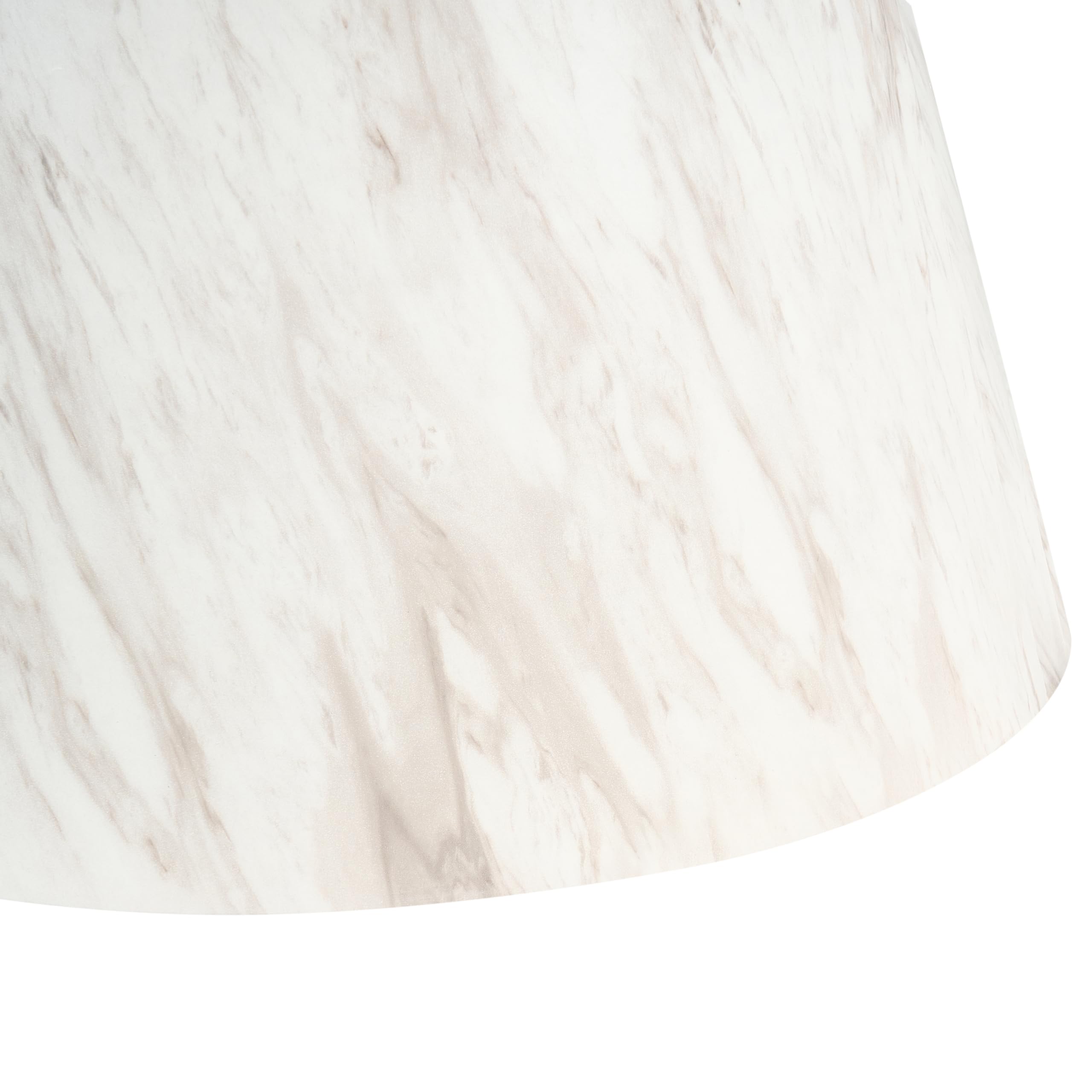 Beliani Table de Salle à Manger Ronde de Style Moderne Base sur Piedestal ⌀ 120 cm Effet Marbre Blanc Mere