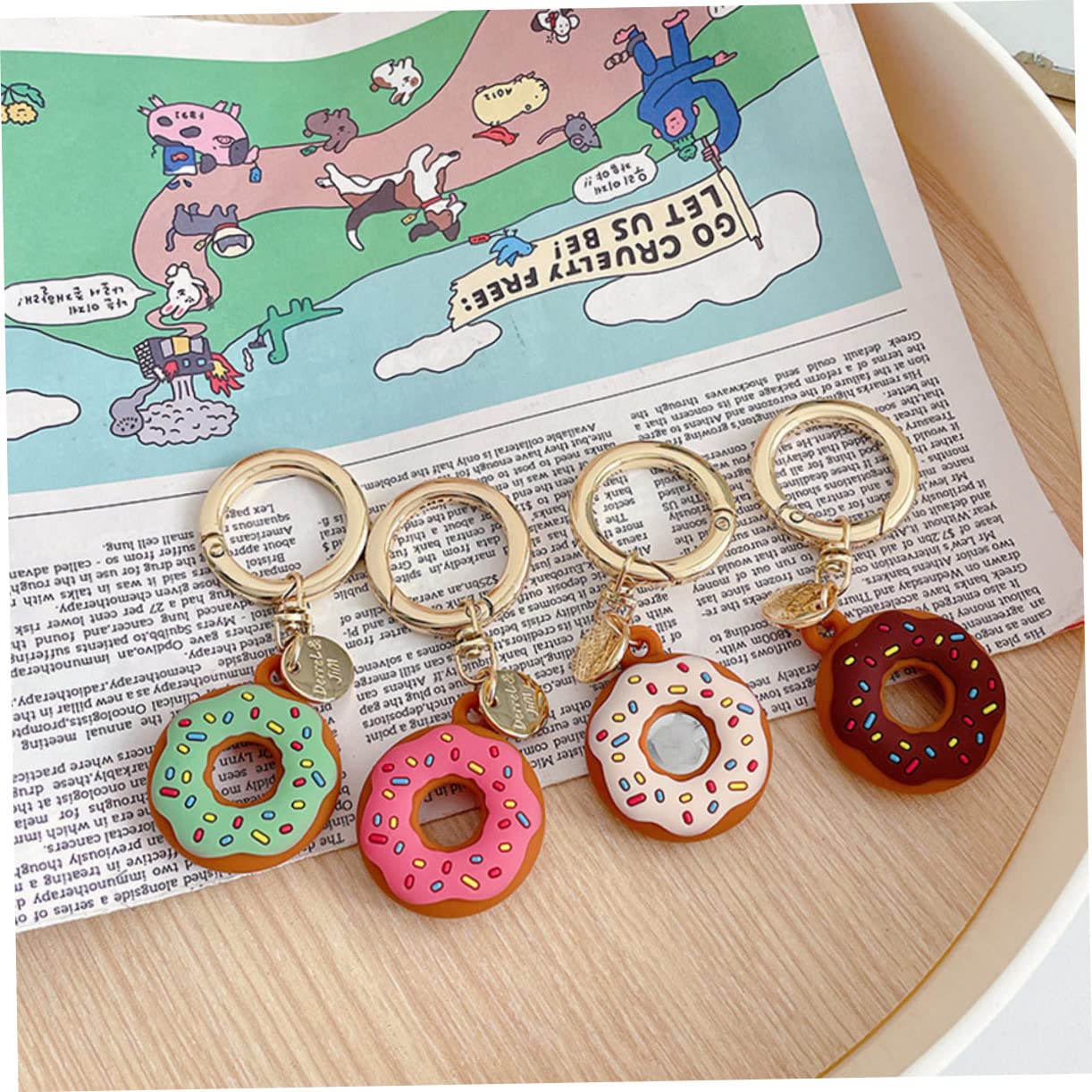 5piezas Funda Protectora De Forma De Donut Llaverito Compatible Diseño Original y Protección Antigolpes y Antirayaduras