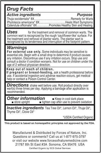 Miniatura 4 de Forces of Nature - Eliminador de verrugas natural y orgánico extra fuerte (0.3 onzas líquidas), sin OMG, sin productos químicos nocivos, no tóxicos.