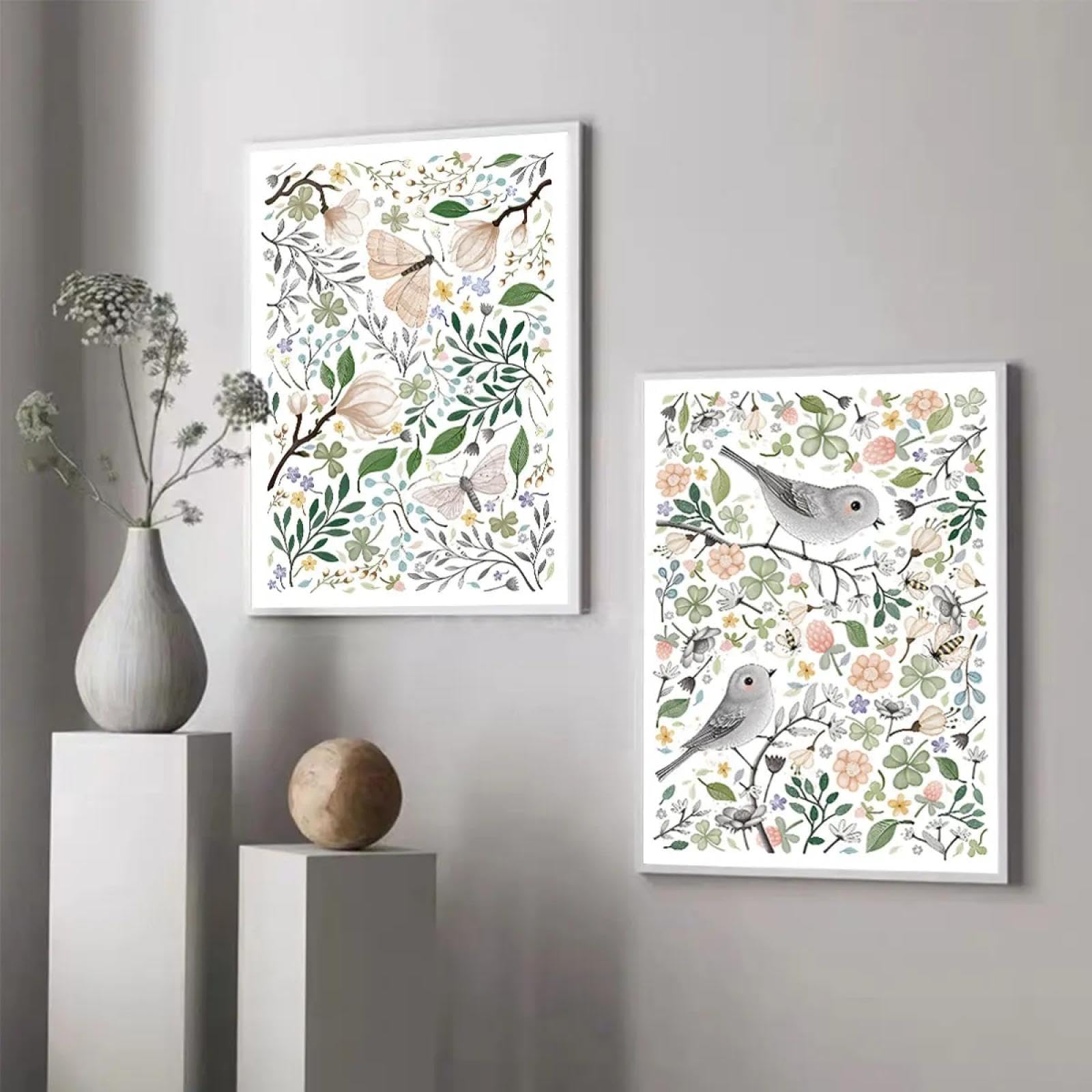 Impression sur toile style chinois fleurs oiseaux pour deco chambre 80x110 - 8