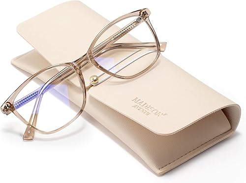 Madison Avenue Lentes de bloqueo de luz azul, antifatiga ocular, antirreflejos, lentes de luz azul para mujeres con funda, para TV, teléfono,