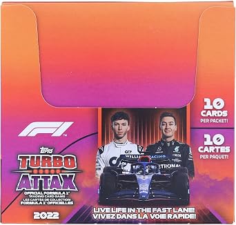 2022 Topps Turbo Attax Formula 1 Racing box 24 pks/bx, 10 cards/pk, boxes sold unsealed by Topps