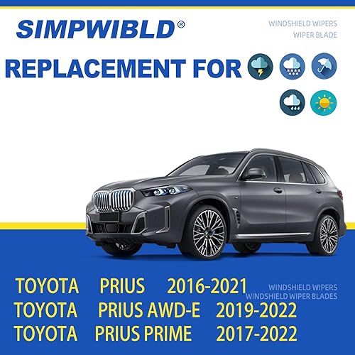 Vista 112 de SIMPWIBLD 3 limpiaparabrisas de repuesto para Hyundai Santa Fe/2013-2016 Mazda CX-5/2001-2007 Toyota Corolla 2007-2012, repuesto de equipo original