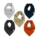Kishu Baby Indi Organic Baby Bandana Bibs - Fairtrade 4-Way Reversible Drool Bibs for Boys & Girls - Unisex (Set of 5) (Trailhead)