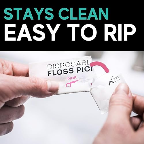 Miniatura 3 de Púas de hilo dental listas para viajar, paquete a granel de 450 hilos dentales envueltos individualmente, suave, fuerte y resistente a las roturas,