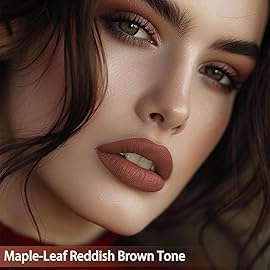 QiBest 3-in-1 Lipstick Set for Women & Teen Girls, Matte Liquid Lipstick + Lip Gloss + Gel Lip Liner Pencil Trio Lip Gift Kit for 24 Hours Long Lasting & Waterproof Lip Makeup (Whiskey Honey)