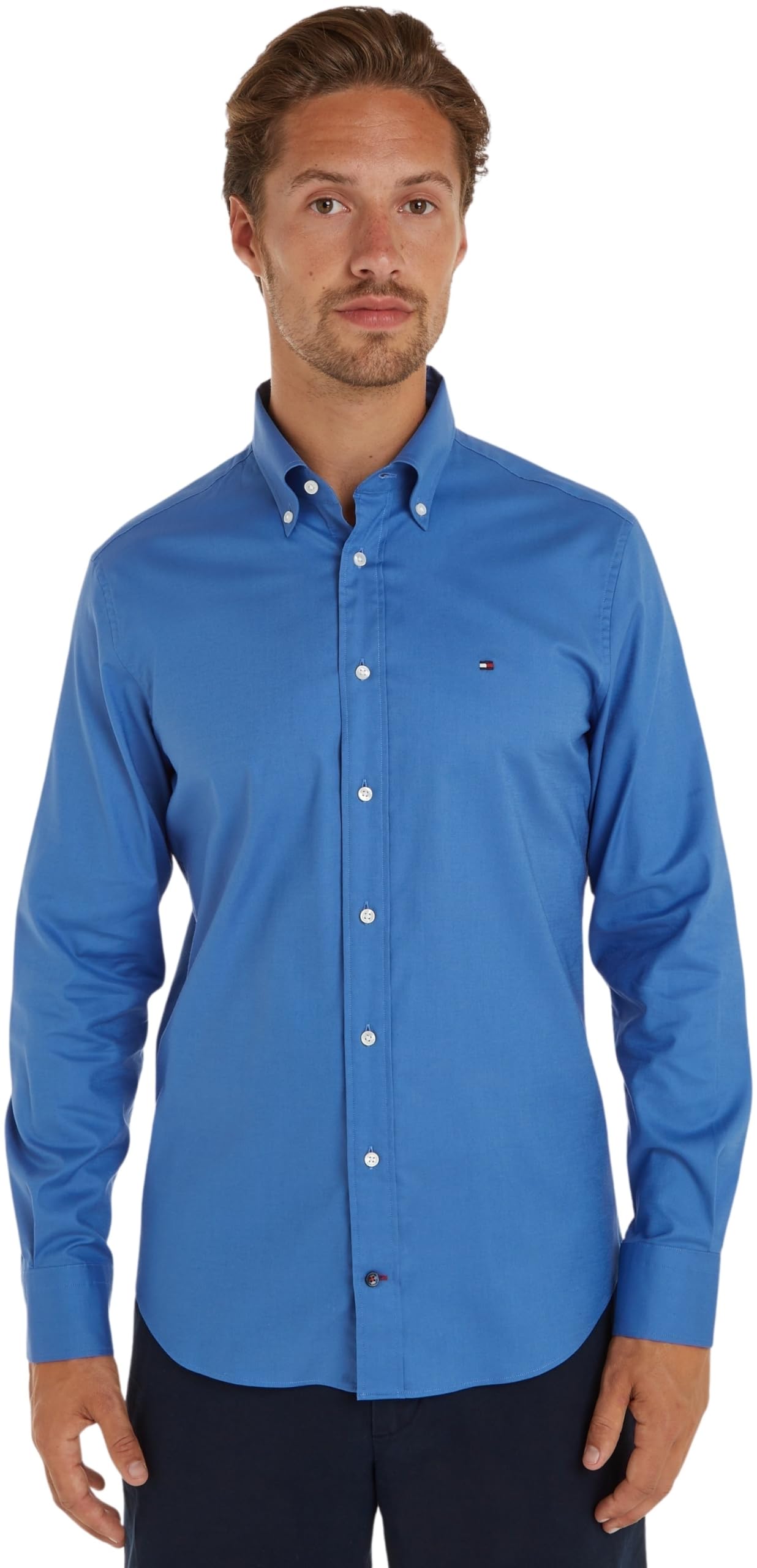 Tommy Hilfiger Hombre Camisa Oxford Regular-Fit Manga Larga