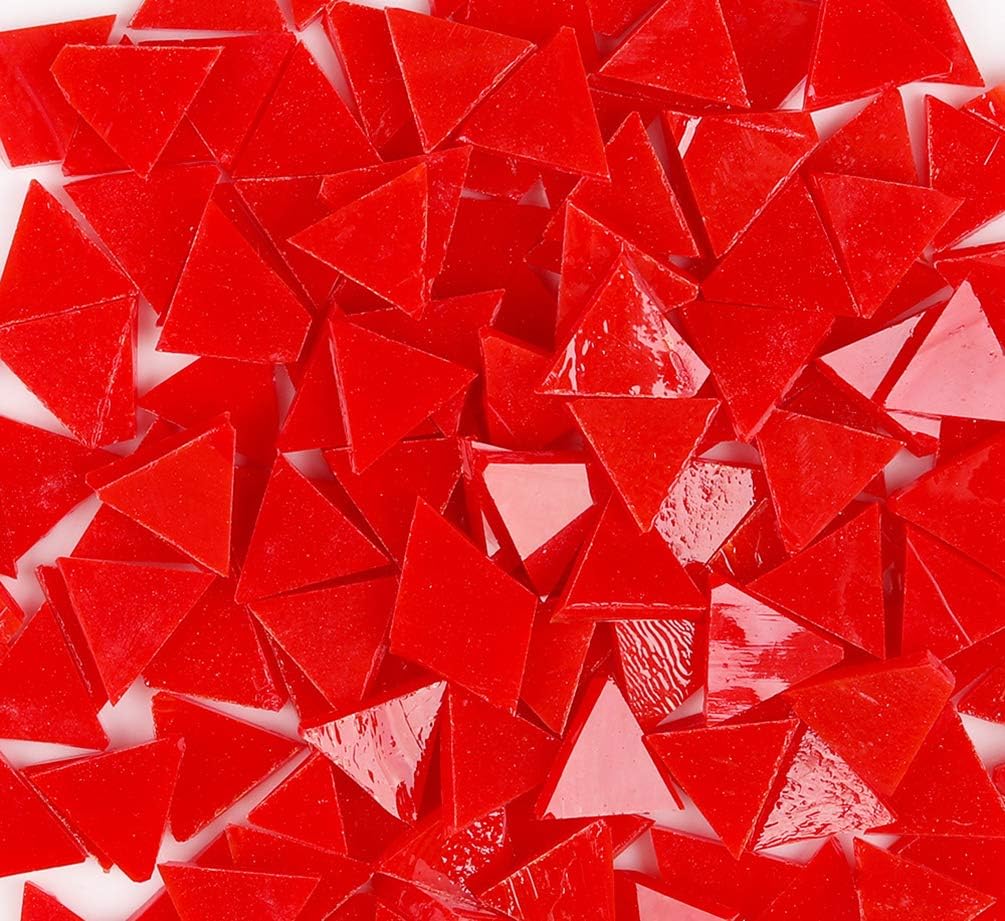 Triangle 0.6x0.6 inch Stained Glass Sheets Pieces, Mosaic Tiles Stained Glass, Glass