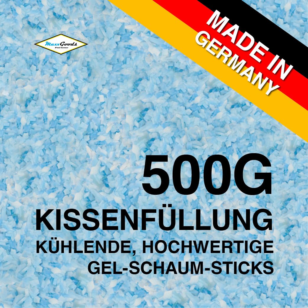 Hochwertige Gelschaum-Sticks 500g Nachfüllpackung - Kühlender Memory-Schaum für Kissenfüllung - waschbar & trocknergeeignet - Viscoschaum-Füllung für Komfort & Druckentlastung