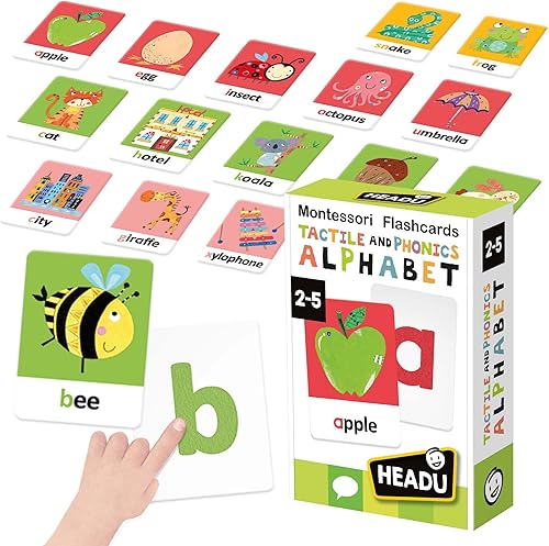 Tarjetas táctiles y fonéticas del alfabeto Montessori - Actividades de aprendizaje preescolar de 2 a 5 años, tarjetas educativas ABC para niños de
