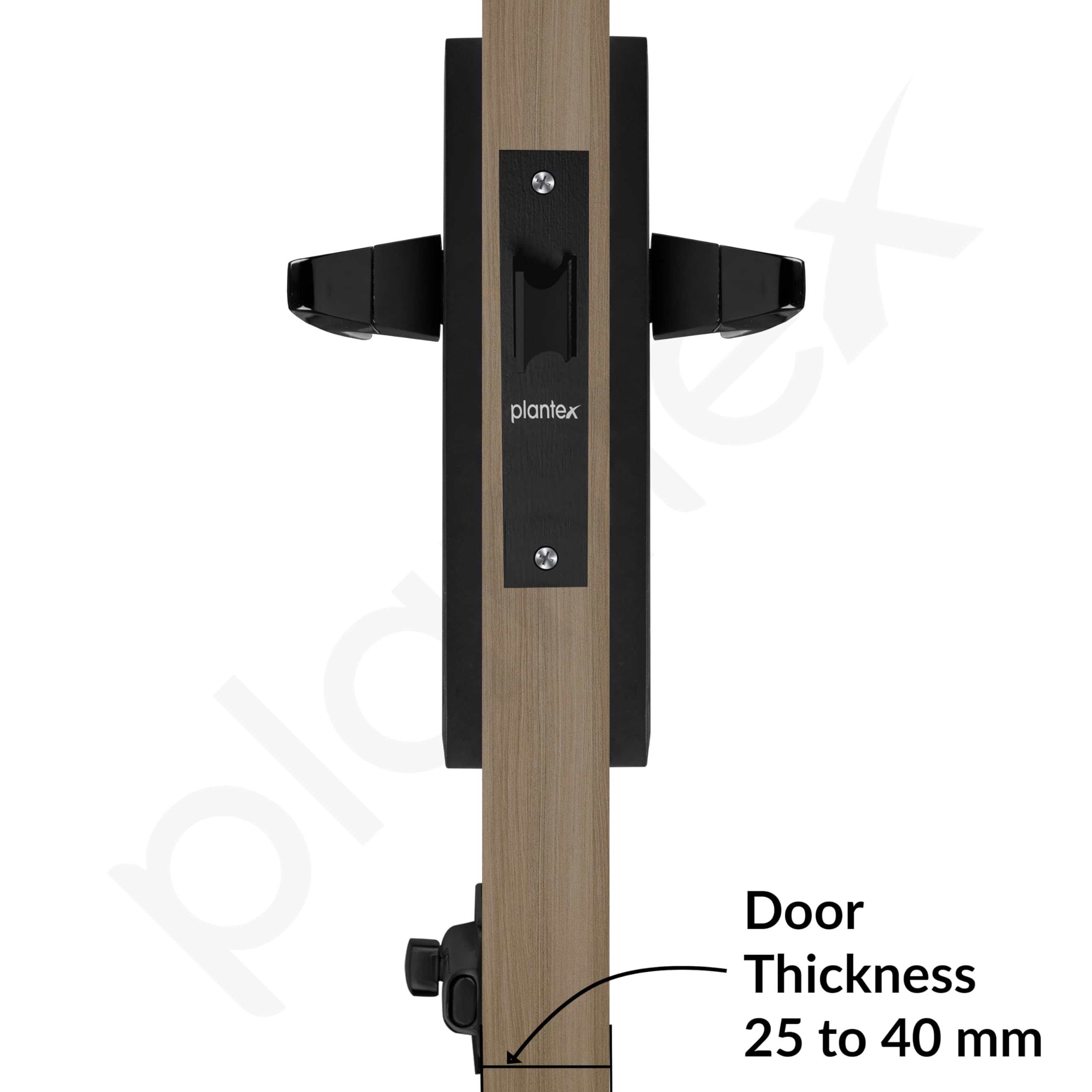 Plantex Heavy Duty Door Lock โ Bathroom Door Lock/Mortise 8inch Keyless Plate Handle Set for Home/Bathroom/Store Room/Balcony/Office with Baby Latch (8114, DC-Black & Z-Black) 3