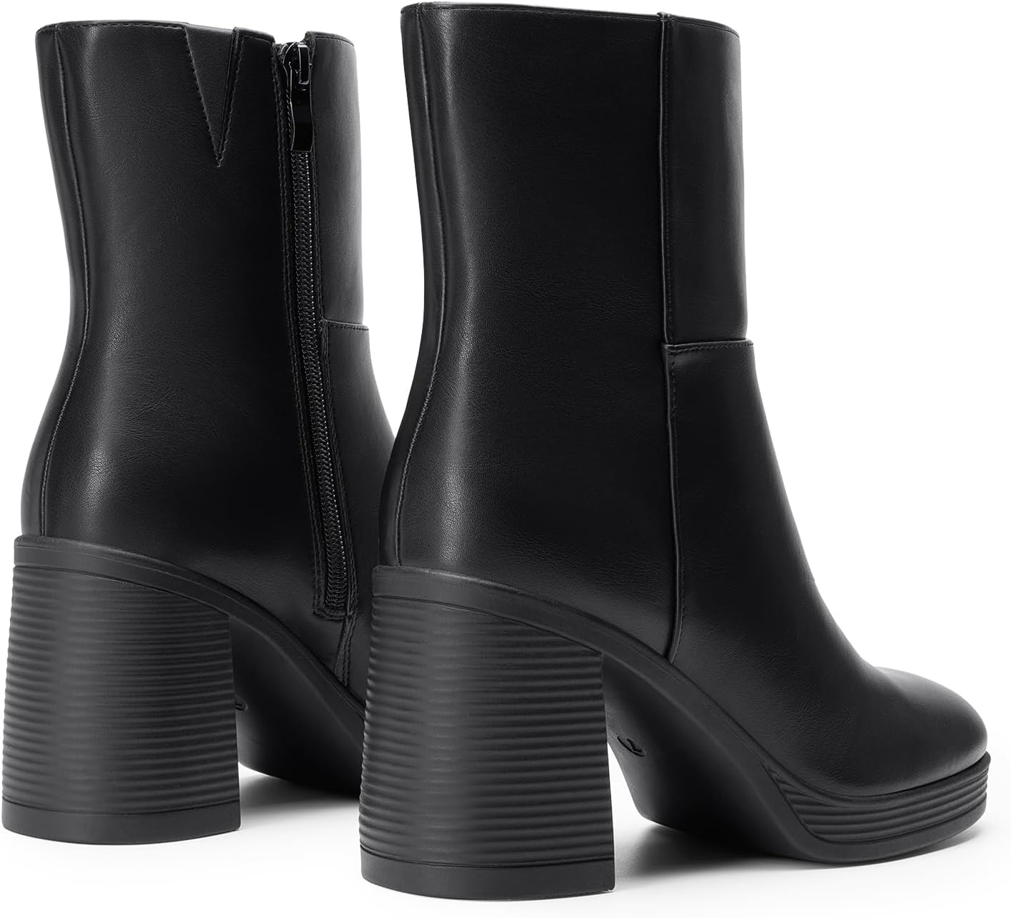 DREAM PAIRS Women's Platform Gogo Ankle Boots Chunky High Heels Square Toe Comfort Party Dress Side Zipper Booties Shoes for Women - Image 7