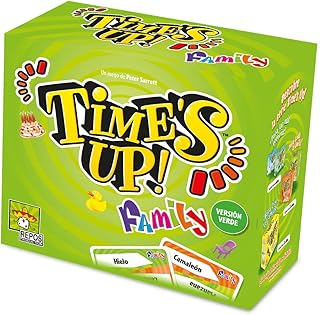 Asmodee Time's Up! Family Verde, Juego para Familias y Niños de Mímica y Palabras Tabú, A Partir de 8 Años, De 4 a 12 Jugadores, 40 Minutos por Partida, Español