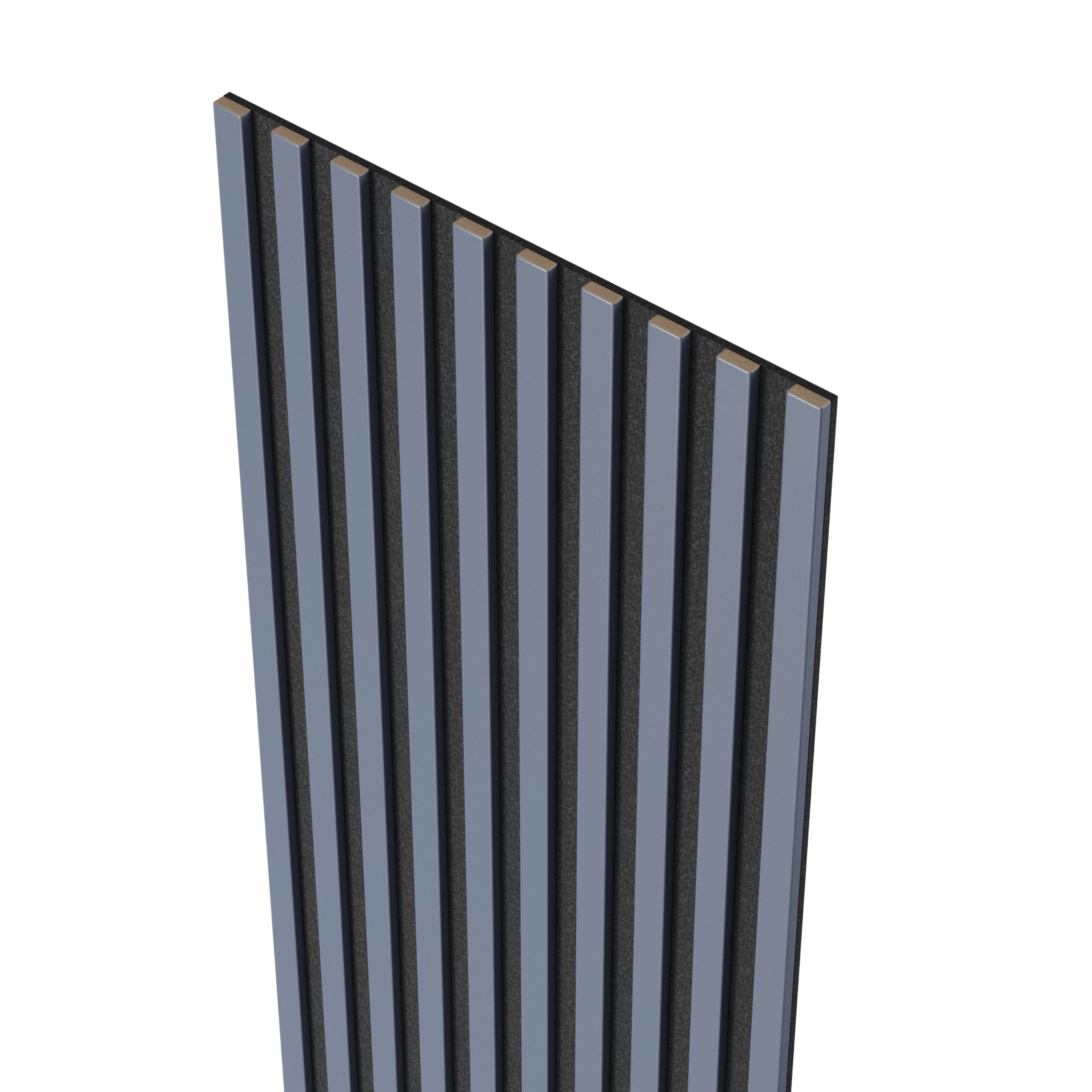 Pannelli Fonoassorbenti Acustici MDF Grigio Arctis 2 Pezzi 26,5x240 cm su Piastra Nera Facile da Montare per Pareti Interne Stile Moderno