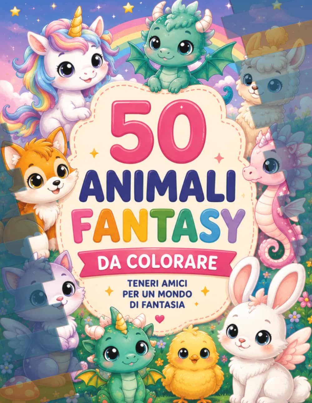 ANIMALI FANTASTICI DA COLORARE: 50 immagini di bellissimi animali fantastici da colorare un passatempo semplice ma creativo che aiuta i bambini a sperimentare attravorso i colori