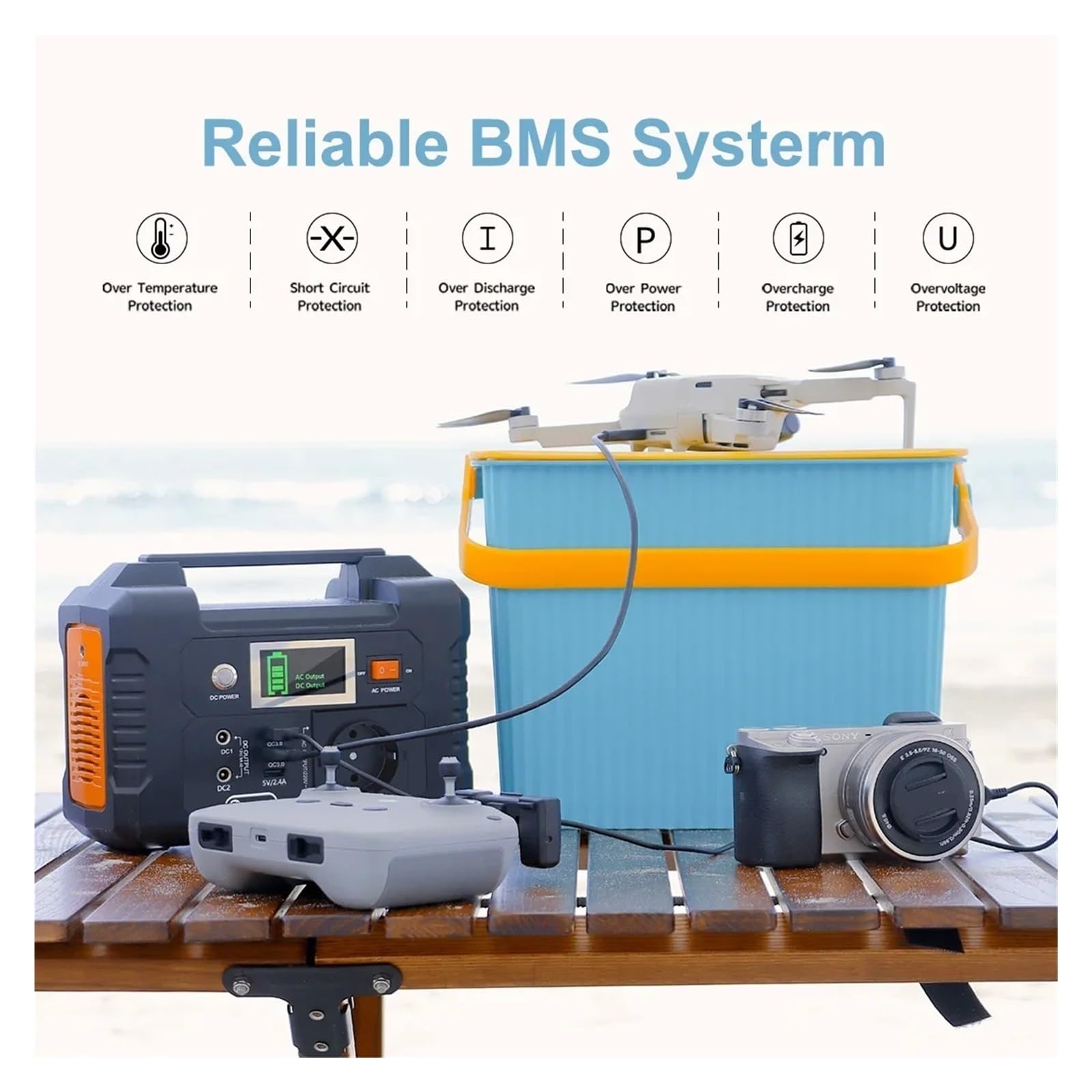 Centrale Électrique Portable E200 200W 151Wh, Générateur Solaire 230V AC DC, Alimentation Par Batterie For L'extérieur For Drone À Panneaux Solaires Recharge Ultra Rapide