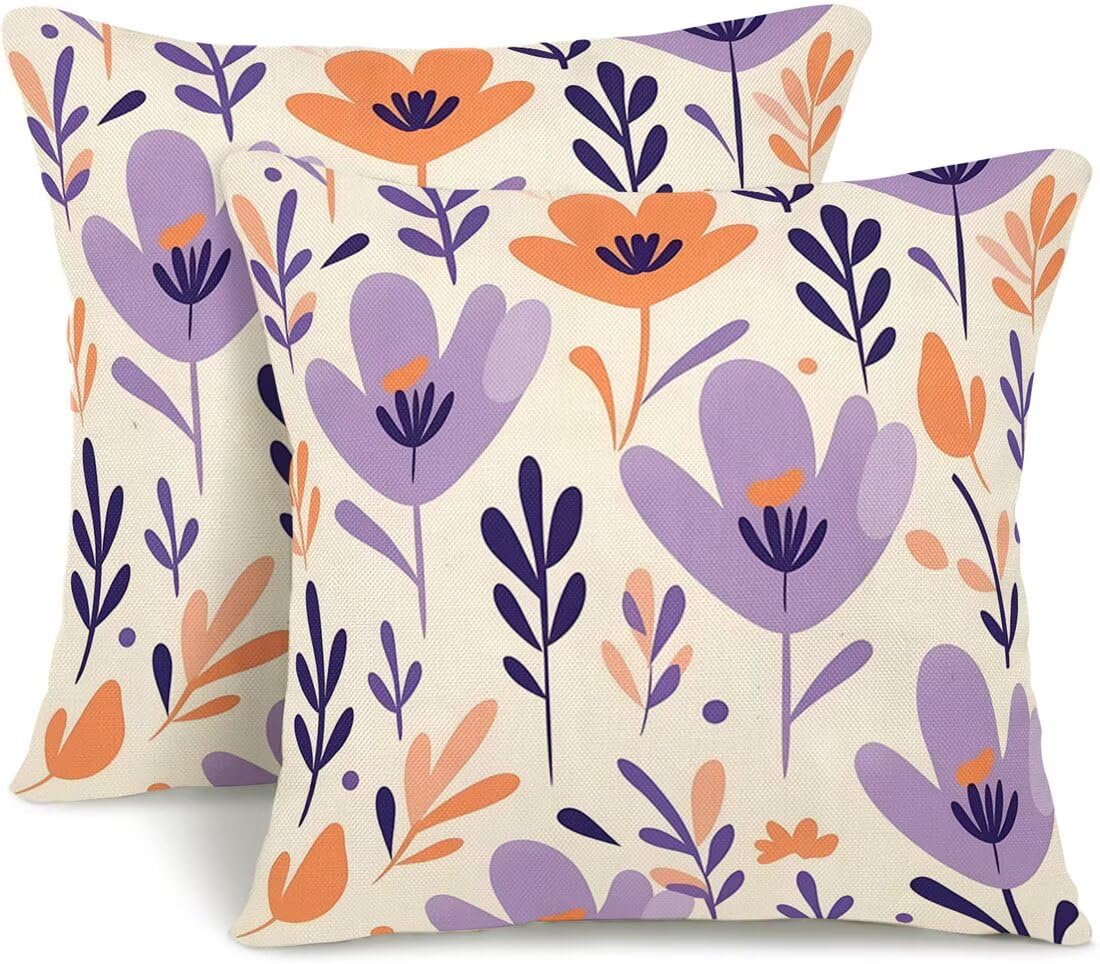 Housses de coussins d'automne au motif floral pour créer un salon chaleureux et accueillant