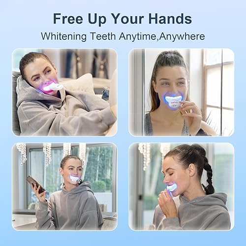 Miniatura 3 de Bigtiger Kit de blanqueamiento de dientes, con luz LED inalámbrica, bandeja de blanqueamiento de dientes, gel blanqueador, probado para blanquear