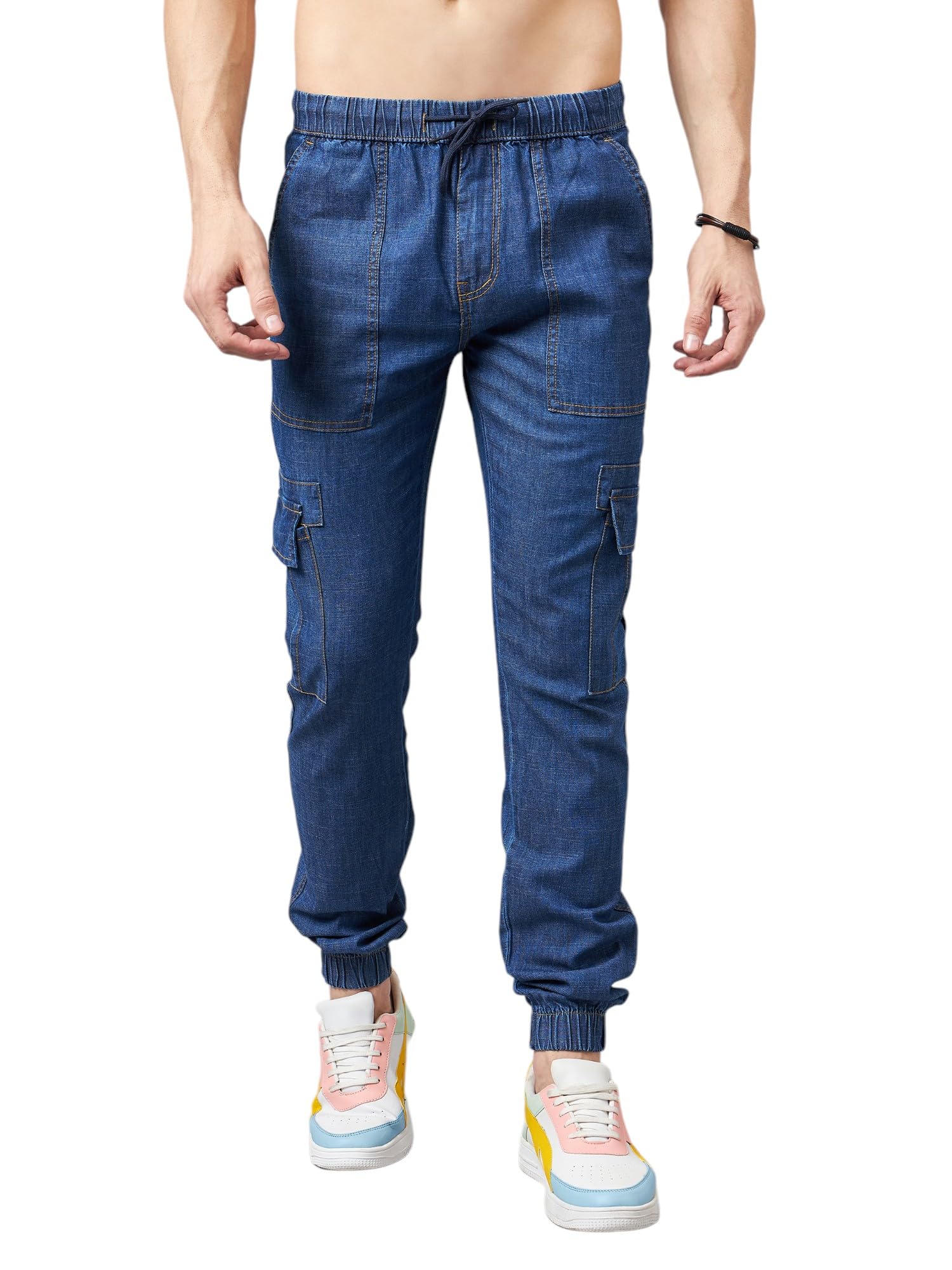 studio nexx Men's Loose Fit Cargo Jogger Jeans-picture-45
