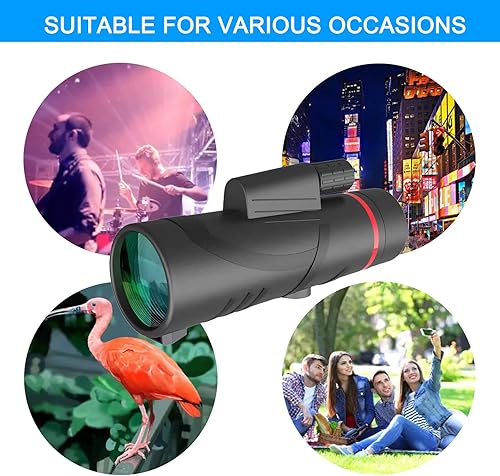 Miniatura 4 de Telescopio monocular  Monocular compacto HD de alta potencia de 40 x 60 para adultos y niños, visión nocturna impermeable con soporte para teléfono