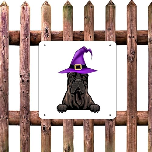 Miniatura 6 de Letrero de metal para decoración del hogar, decoración de Halloween, Presa Canario, regalos personalizados, pósteres de perro, gato, calabaza,