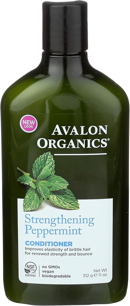 Avalon Organics - Peppermint Strengthing Conditioner - 312g - Invigorating Peppermint Scent - Strengthens & Nourishes Hair - Suitable for All Hair Types