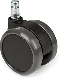 hjh OFFICE, 619010, Castors, Wheels for office, executive chairs, ROLO, black, , Set of 5 x special castors for hard floors 11 mm pin, 65 mm diameter wheel - 5