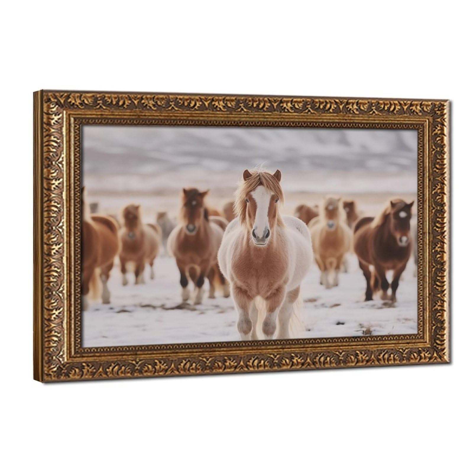Bareronor Wild Horse Herd Poster (2) Canvas Poster Bedroom Decor Landscape Office Room Decor Gift 24" L X 36" W