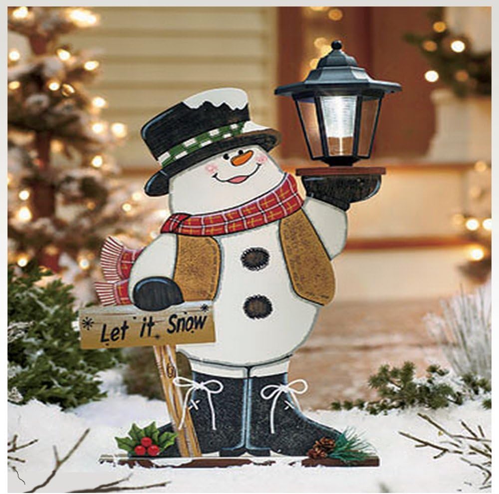 Solar Lighted Holiday Snowman