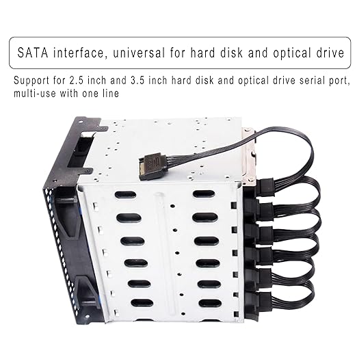 Cable Splitter SATA 5.5 pulgadas 6 vías Negro Menewstart miniatura 6