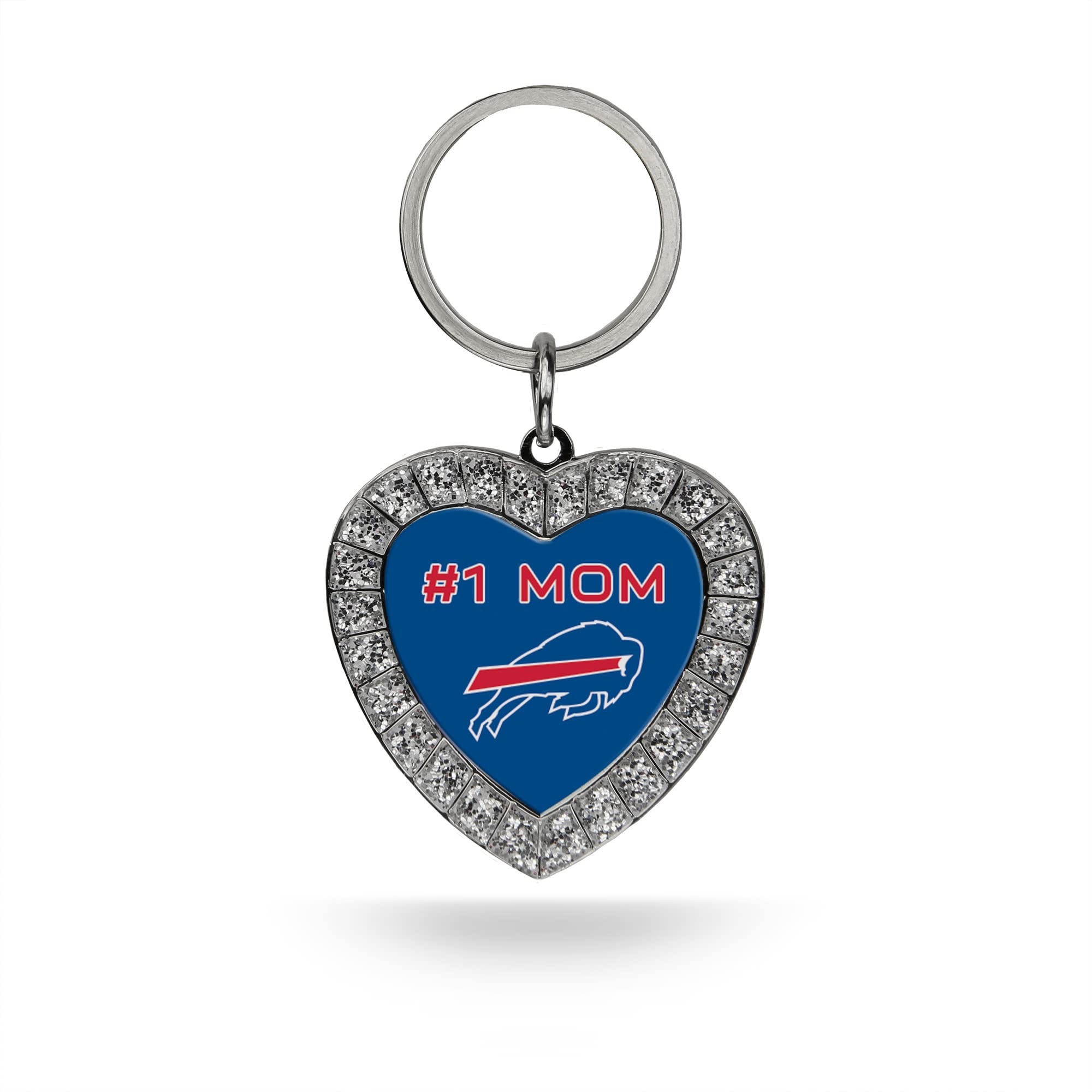 Rico Industries NFL Football Rhinestone Heart Keychain - Great Accessory