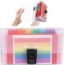 Flashcard Organiser & Holder, A6 Size with 13 Pockets, Revision Card Holder for Receipts, Cards, Coupons, Mini Tickets