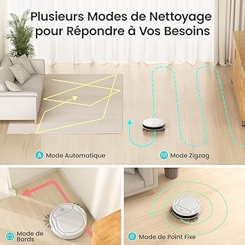 Lefant Robot aspirador con mando a distancia, 2200Pa Robot aspirador Autonomía delgada silenciosa, conectada con WiFi/Alexa/App, programable, ideal para el pelo de animales alfombras pisos duros, M2106