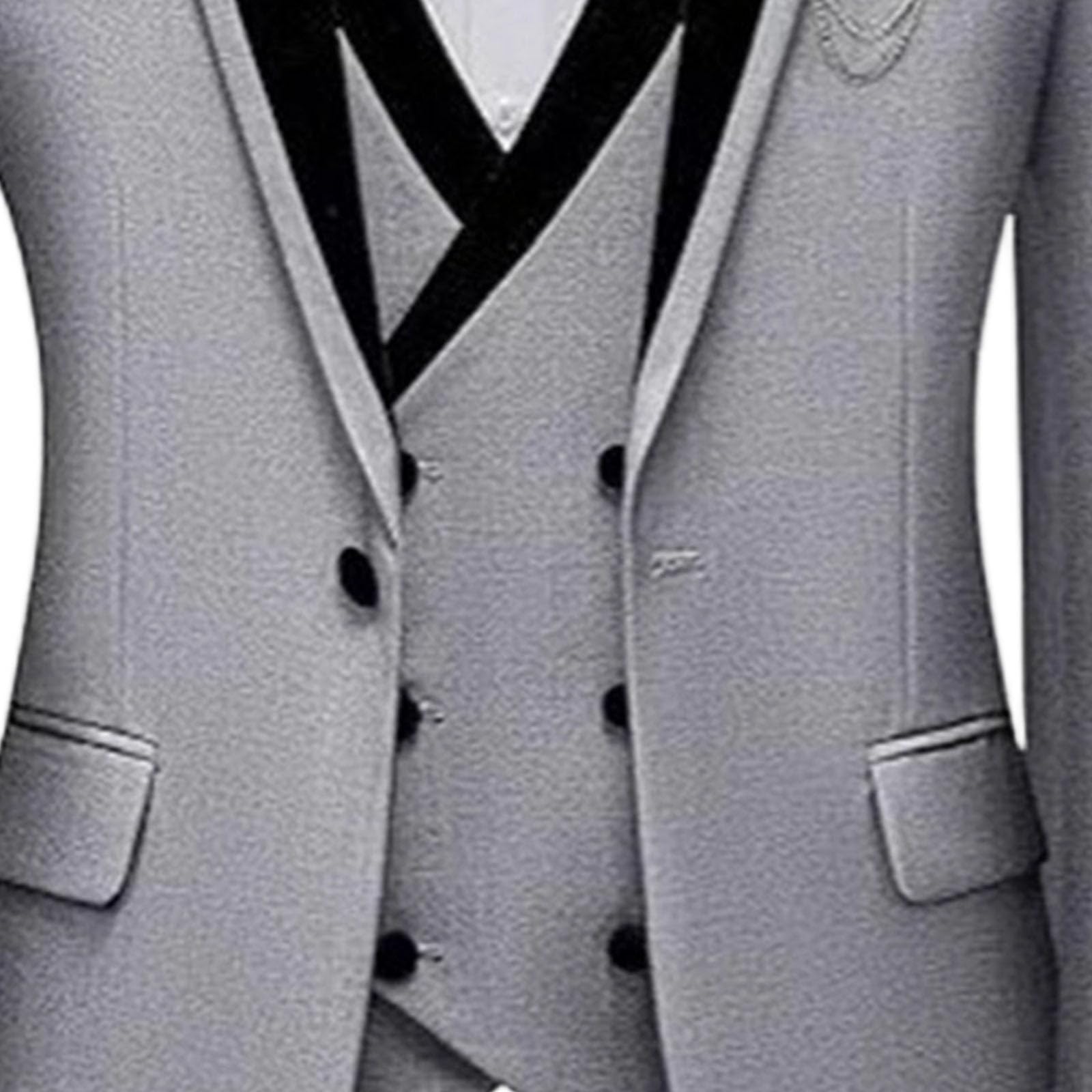 Completo da Uomo 3 Pezzi Slim Fit con Smoking a Un Bottone, Blazer, Gilet e Pantaloni, Abiti Formali per Matrimoni, Balli di fine Anno e cene