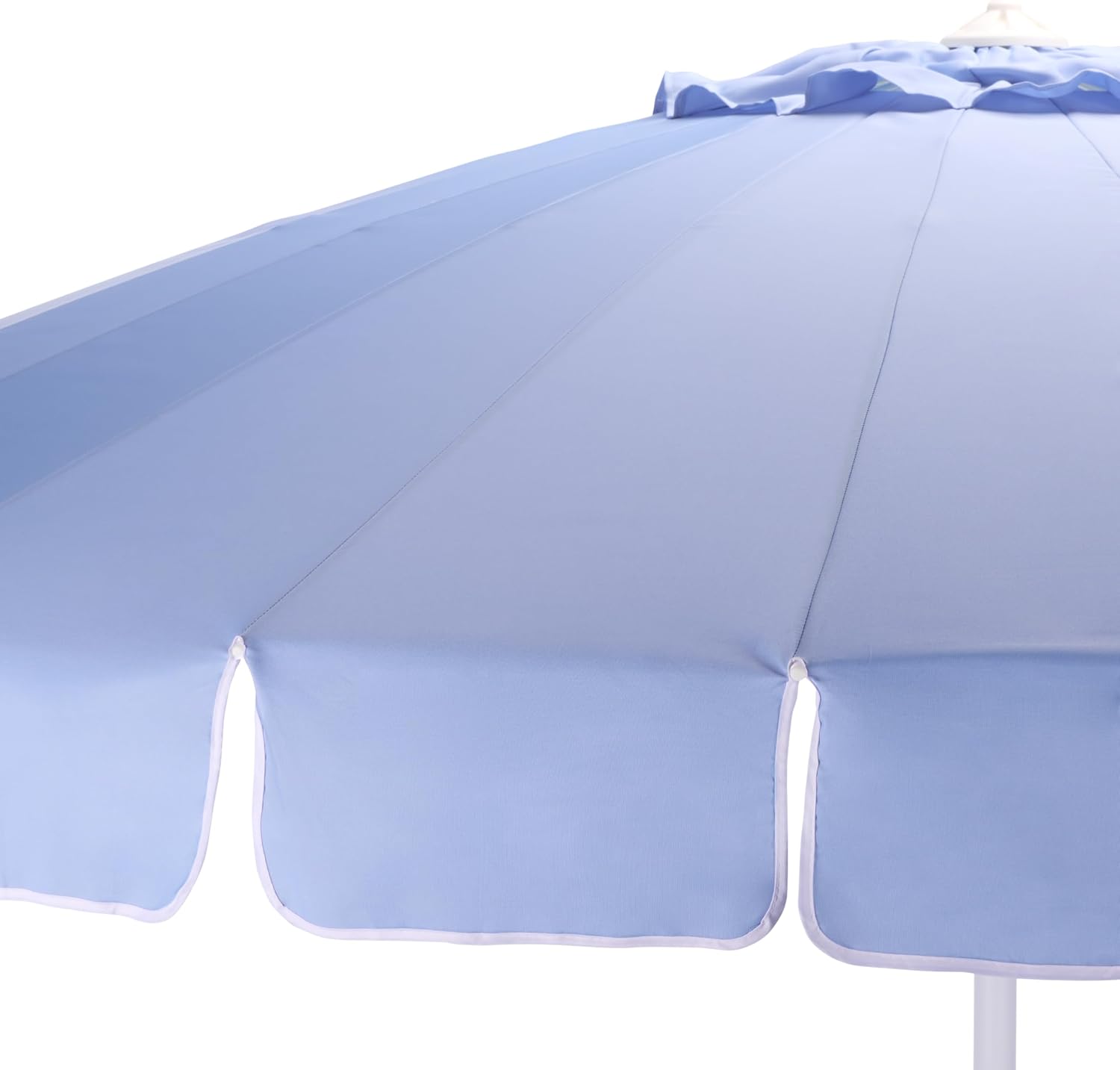SAFAVIEH Outdoor Patio Furniture Collection – Panza 9 Ft Crank Patio Umbrella, Baby Blue & White Pole, Market Umbrella with Crank Lift (PAT8026U)