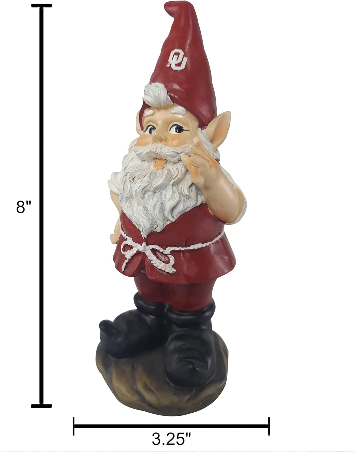 University of Oklahoma NCAA Gnome Statue by Hanna’s Handiworks- Decorate Dorm, College Apartment and Garden- Ideal Gift Holiday/Graduation/Alum