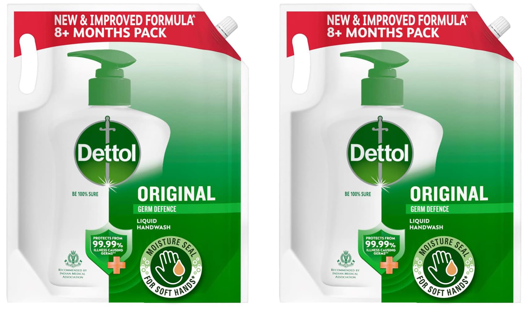 Dettol Liquid Handwash Refill - Original Hand Wash- 1350ml | Germ Defence Formula | 10x Better Germ Protection (Pack of 2)-image-22