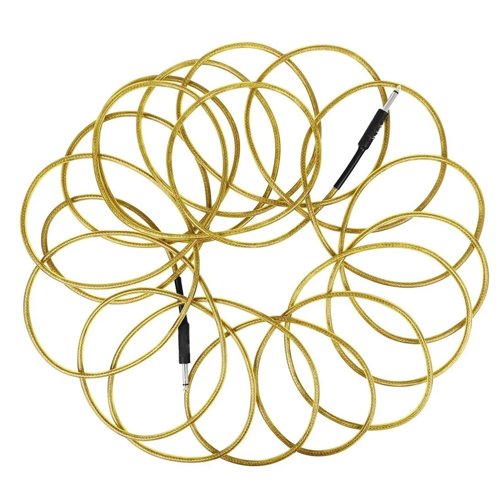 Kabel Do Gitary Linia Przyłączeniowa Kabla Gitarowego Basowego 6,35 MM Podwójny Prosty Wzmacniacz Transmisyjny 10 M Trwały(Yellow)