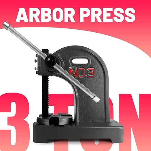 Vista 18 de Prensa de eje de 1 tonelada de alta resistencia, prensa de eje manual, altura máxima de 5.5 pulgadas, prensa de escritorio de hierro fundido