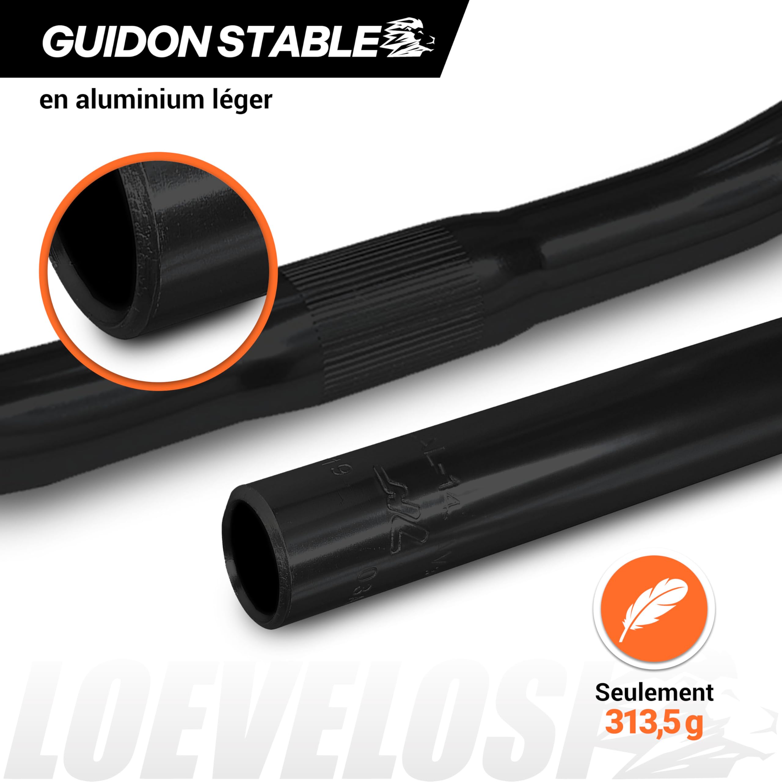 Guidon de vélo de ville 25,4 mm ergonomique pour vélo femme homme guidon en aluminium noir rétro pour femme homme cruiser large