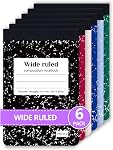 ONAVIA Small Composition Notebook Bulk, Wide Ruled, 160 Pages, Assorted | 4.75 x 7.5 in, 80 Sheets, 24 Pack Half Size Composition Notebooks, Mini Notepad Journal, Primary Students, Classroom, Reading